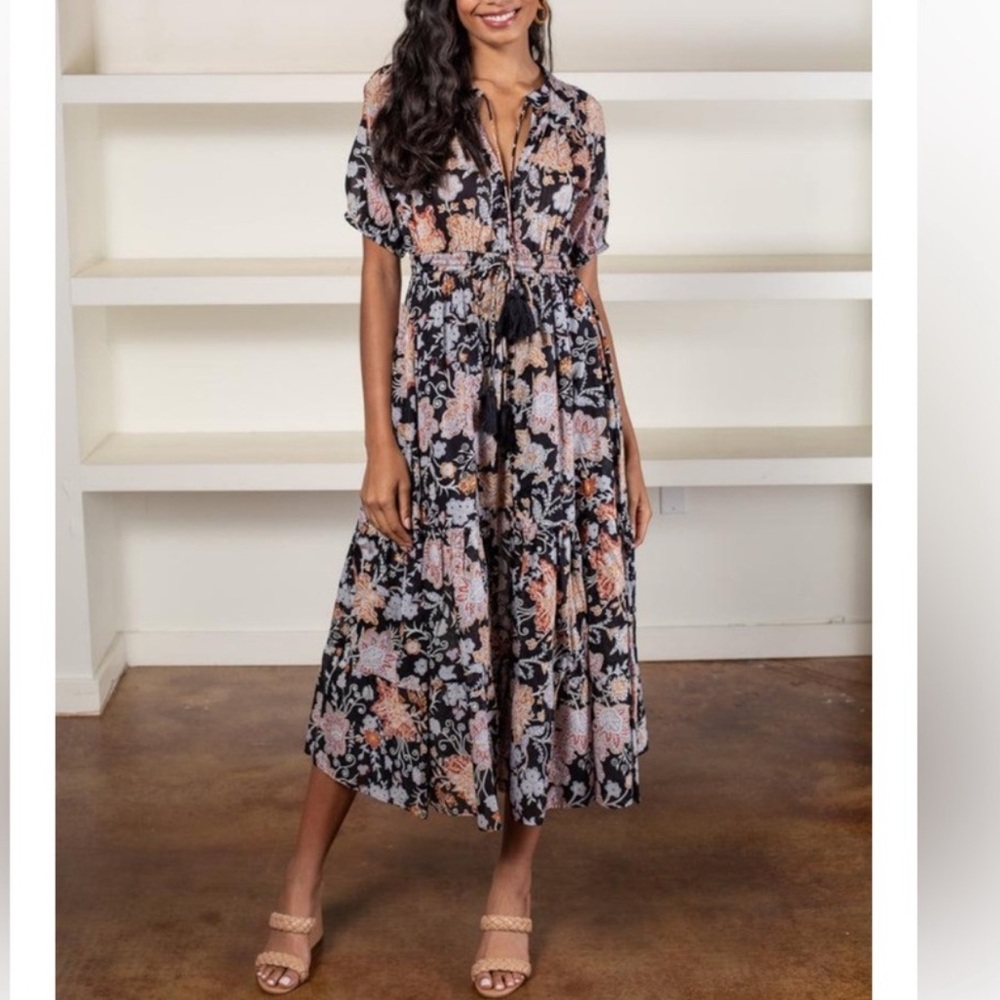 Elan Floral Printed Maxi Dress Size Small Boho